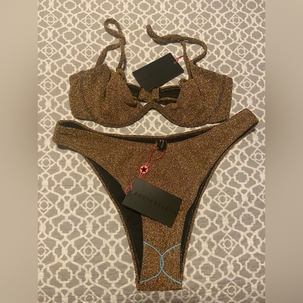 ✨✨ South Beach Gold Metallic Bikini - Picture 9 of 10